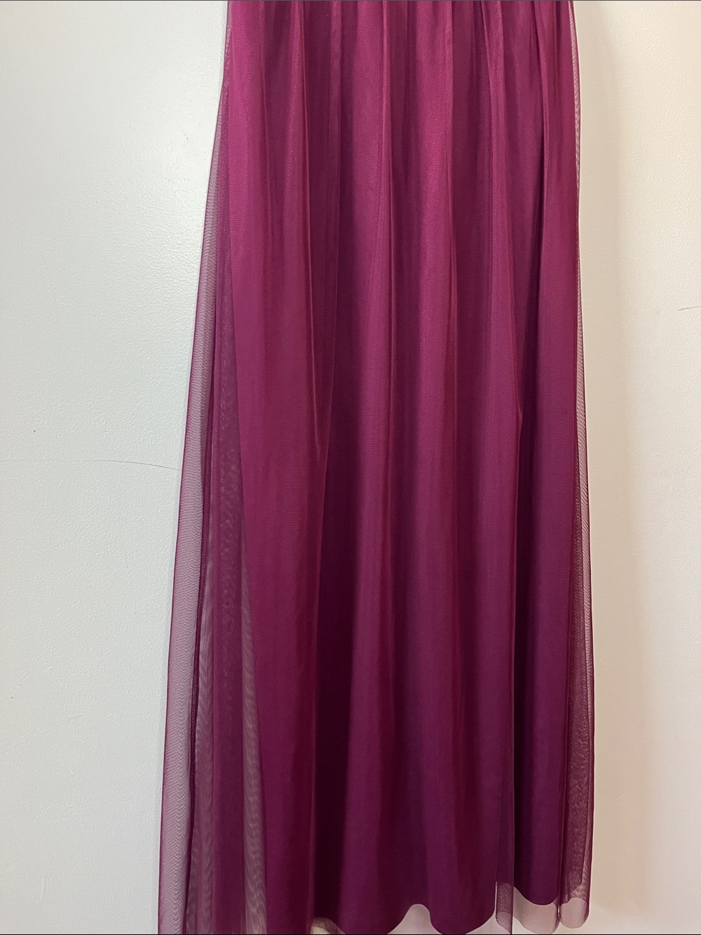Adrianna Papell Beaded Floral Embroidery magenta plum maxi formal dress - Picture 5 of 7